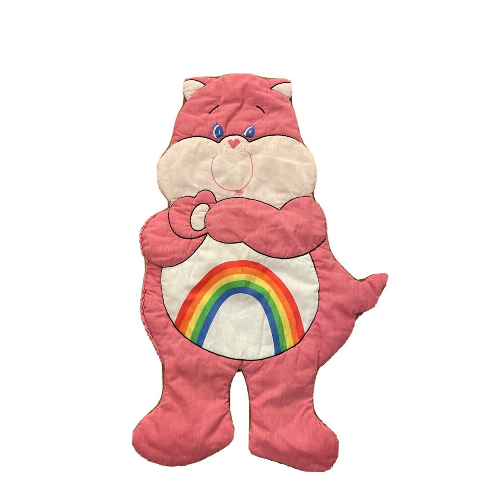 Vintage 1980s Care Bears Cheer Bear Quilted Wall Hanging Handmade from Kit